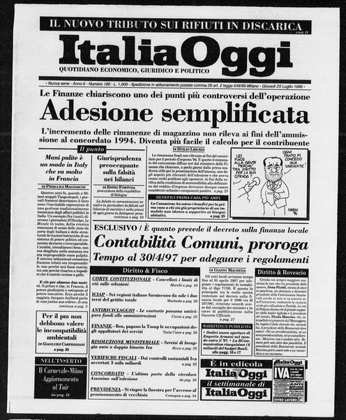 Italia oggi : quotidiano di economia finanza e politica